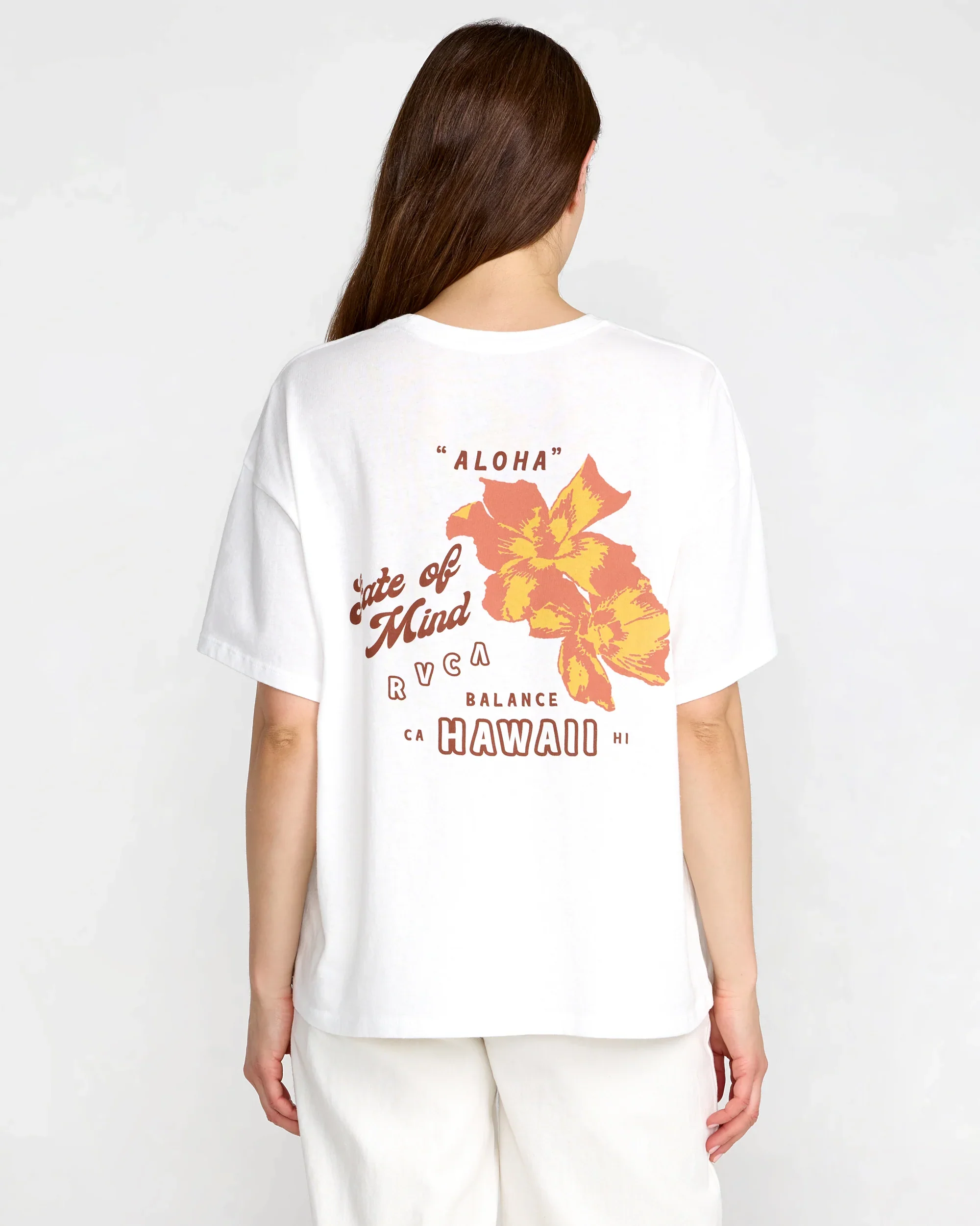 RVCA ALOHA BOYFRIEND TEE - VINTAGE WHITE