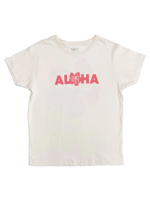 ROXY ALOHA HIBISCUS BOYFRIEND TEE - OFF WHITE - Image 2