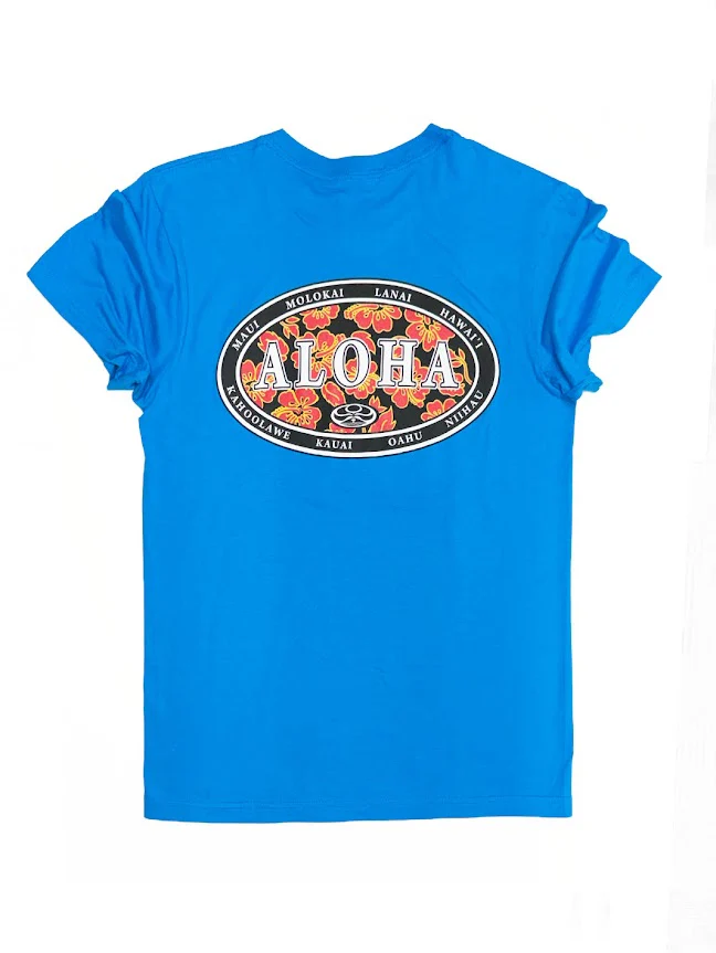 HIC ALOHA OVAL TEE - SAPPHIRE