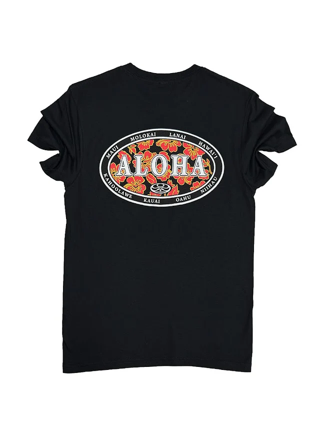 HIC ALOHA OVAL TEE - BLACK