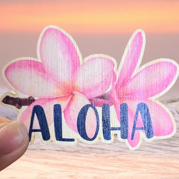 ALOHA PLUMERIA BAMBOO STICKER