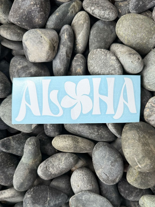 HIC ALOHA PUA DIE CUT STICKER - WHITE