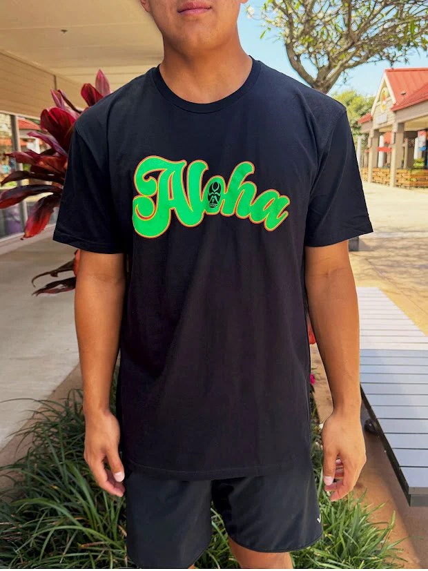 HIC ALOHA SCRIBE TEE - BLACK