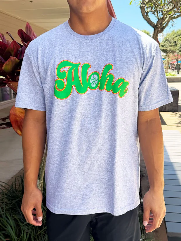 HIC ALOHA SCRIBE TEE - SPORT GREY