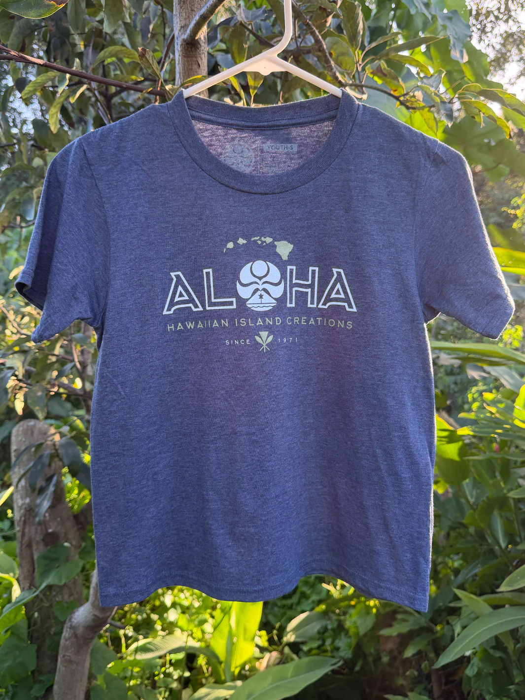 HIC ALOHA SINCE 71 YOUTH TEE - HEATHER NAVY