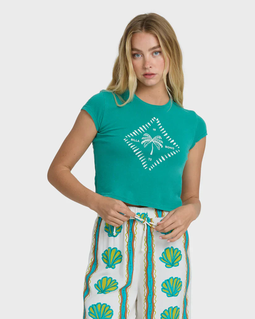 BILLABONG CHECK ME IN WOMENS TEE - CLIMBING IVY
