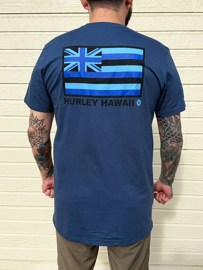 HURLEY CHEEHOO FLAG TEE - BLUE (499)