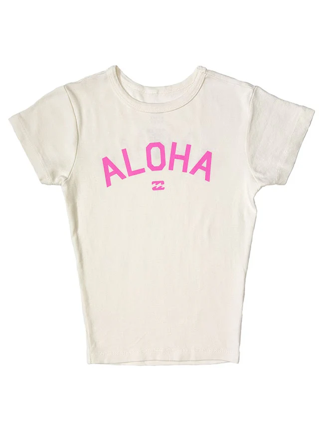 BILLABONG EASY STREET GODDESS ALOHA/MAHALO WOMENS TEE - WHITE