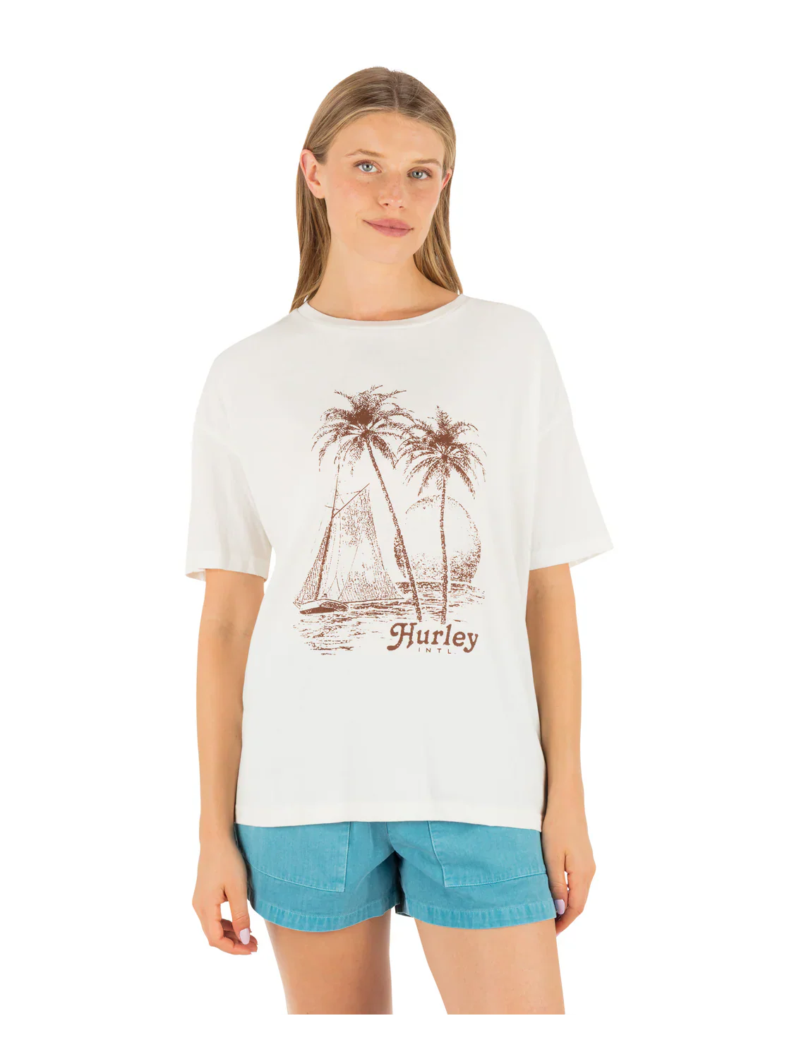 HURLEY FAIR WINDS BOYFRIEND TEE - TOFU - Image 2