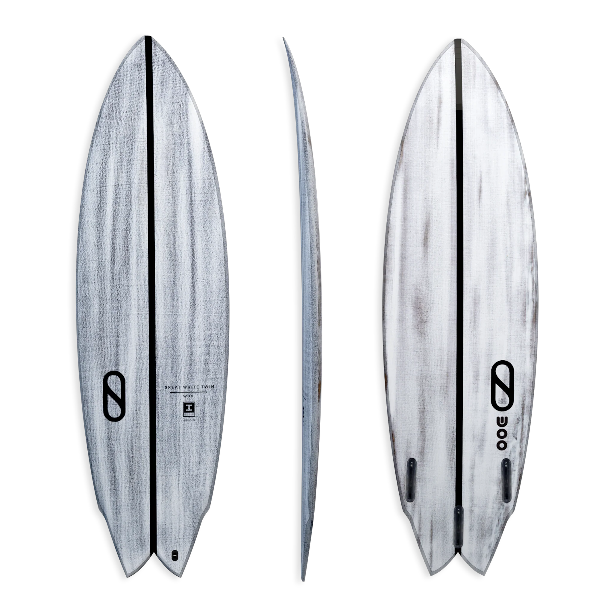 FIREWIRE 5'9" GREAT WHITE TWIN SWALLOW I-BOLIC CORE WITH VOLCANIC LAMINATION- VOLCANIC