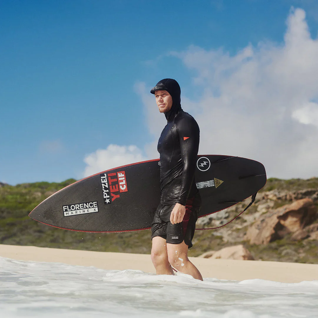 FLORENCE MARINE X STANDARD ISSUE LONG SLEEVE HOODED RASHGUARD - BLACK - Image 3