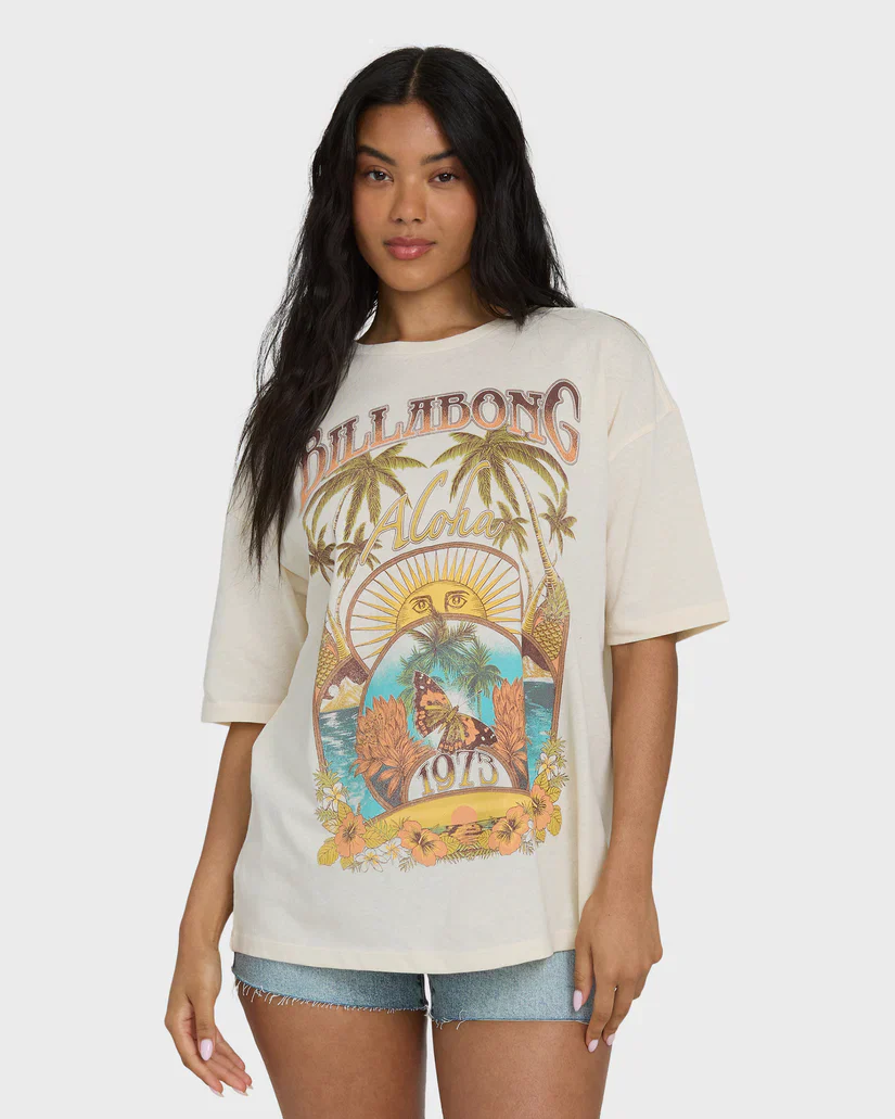 BILLABONG FOREVER DAWN WOMENS TEE - WHITE (WCP)