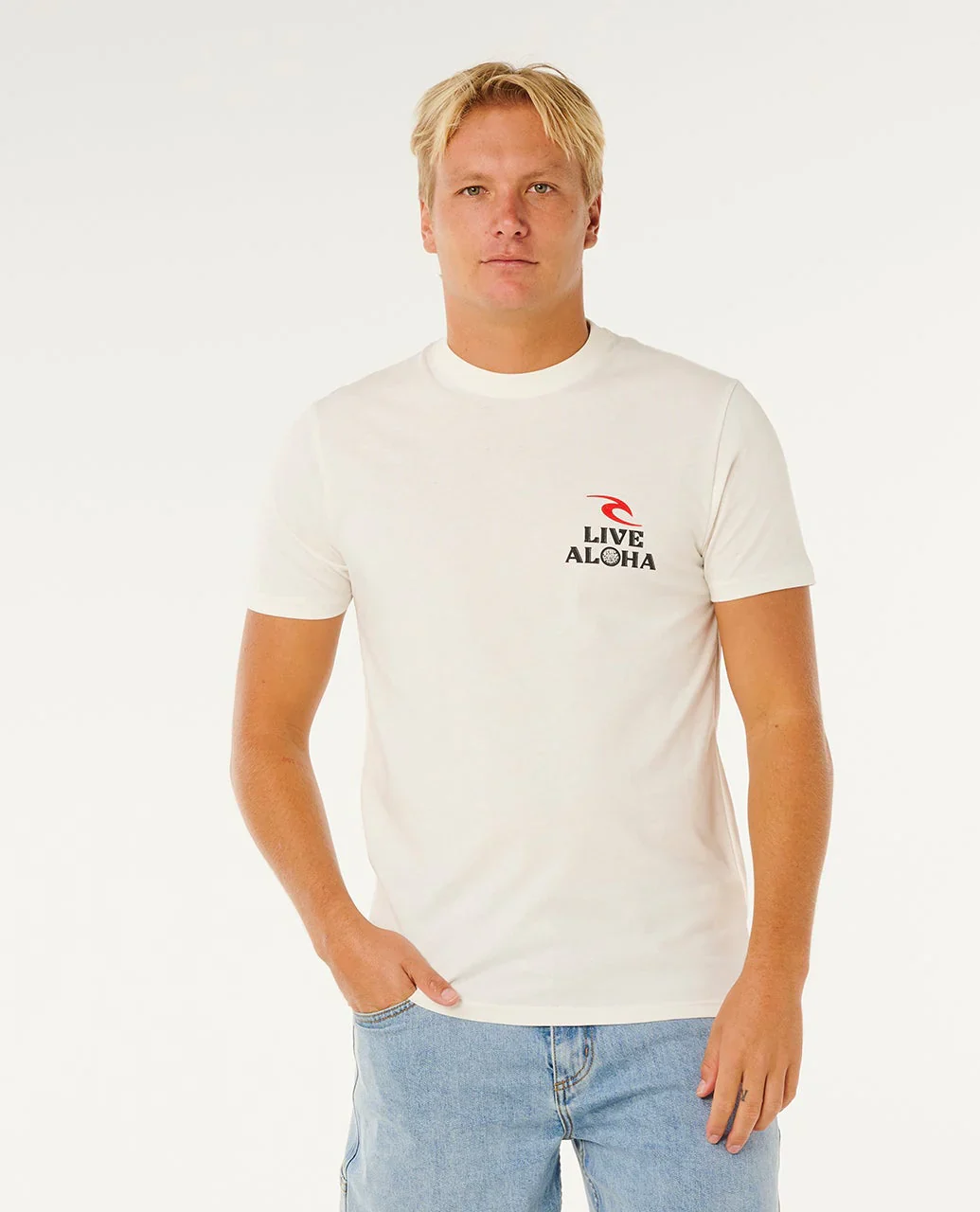RIP CURL HAWAII ALOHA SPIRIT TEE - BONE - Image 2