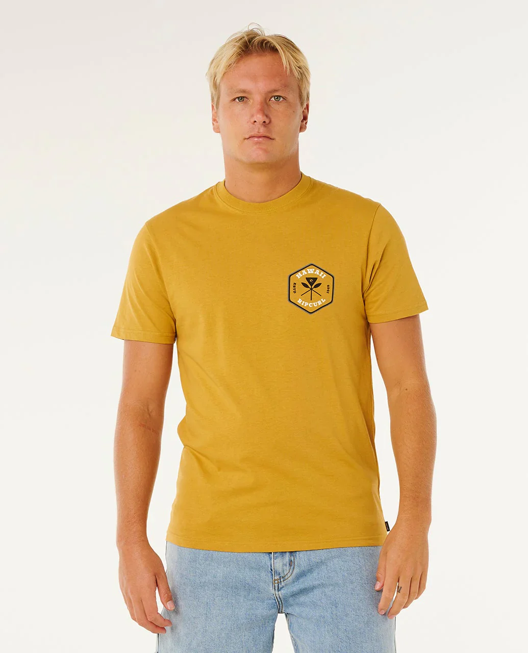 RIP CURL HAWAII BADGE TEE - MUSTARD - Image 2