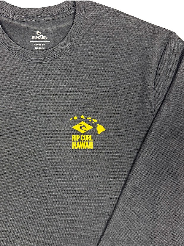 RIPCURL HAWAII DESTO UPF LONG SLEEVE SURF SHIRT - BLACK MARLE - Image 2