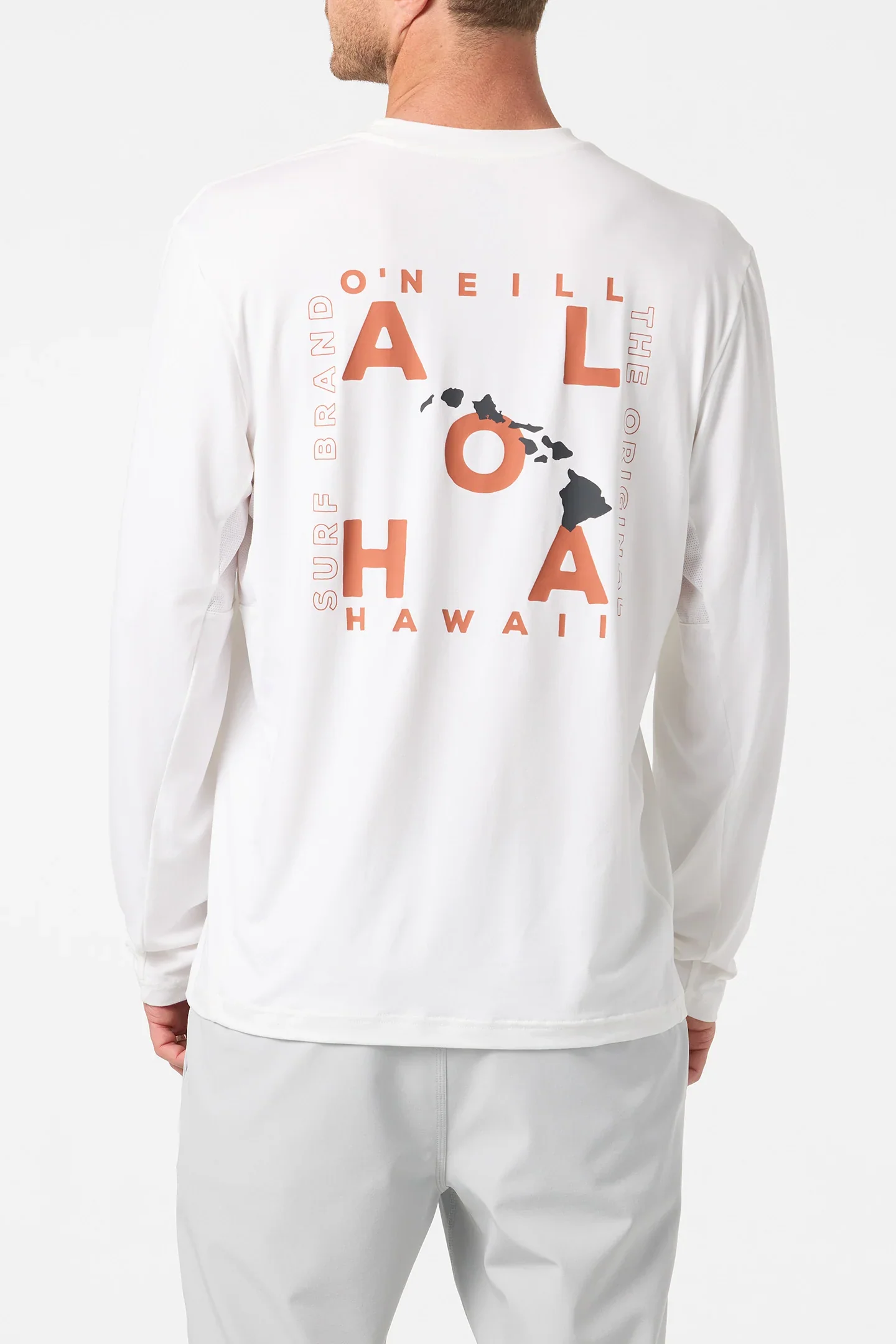 O'NEILL HAWAII LAYOUT UPF LONG SLEEVE SURF SHIRT - WHITE