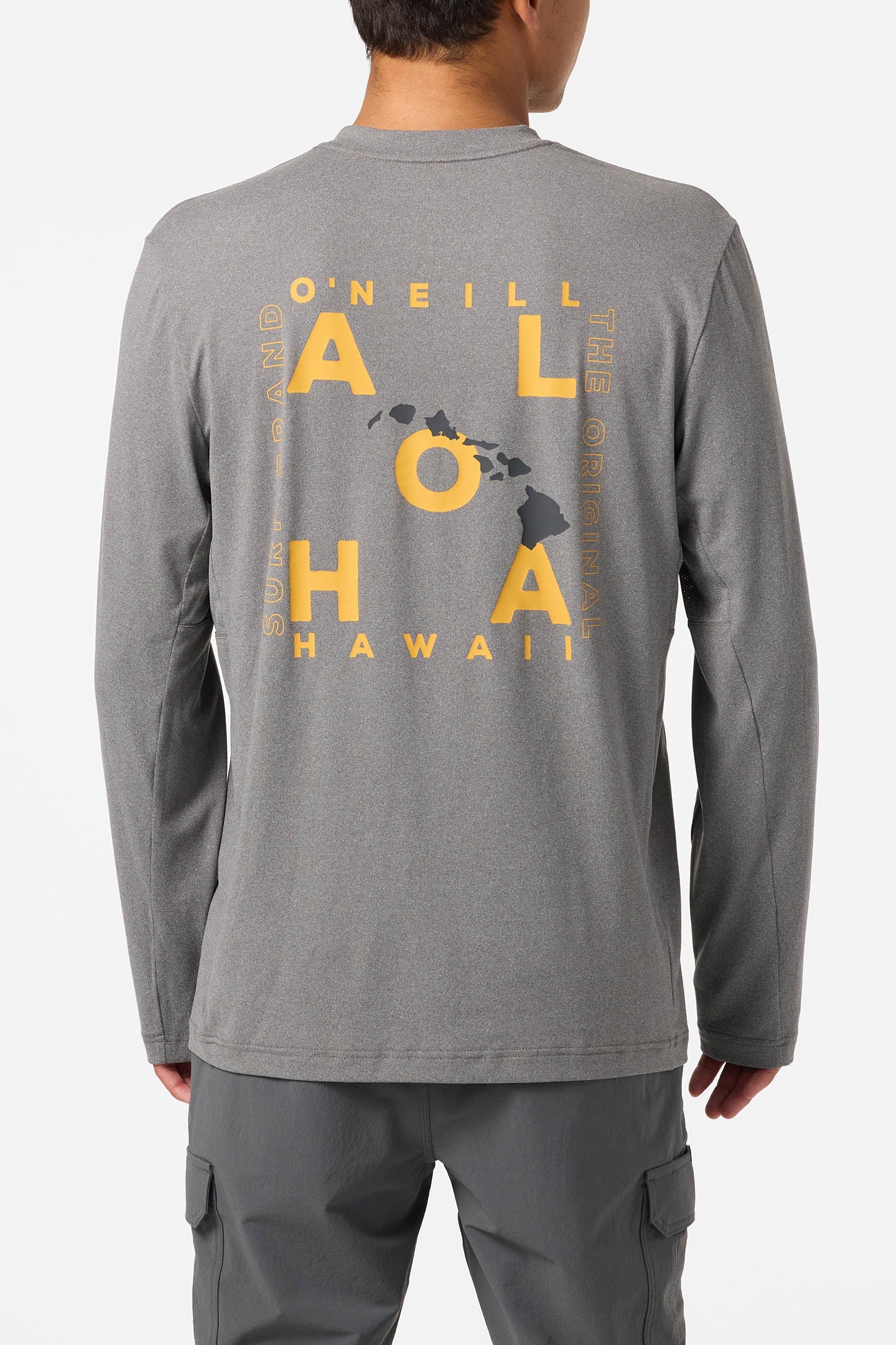 O'NEILL HAWAII LAYOUT UPF LONG SLEEVE SURF SHIRT - GARGOYLE MELANGE (GARM)