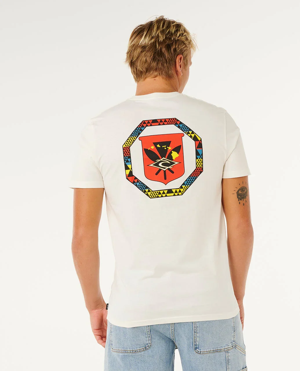 RIP CURL HAWAII TAPA HEX TEE - BONE
