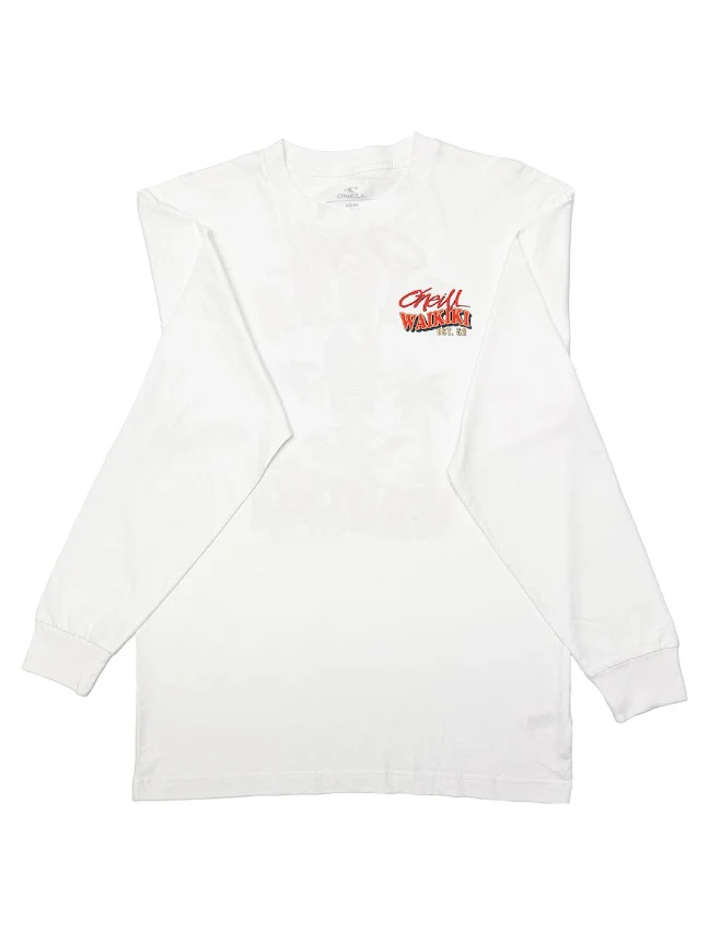 O'NEILL HAWAII WAIKIKI SNACK TIME LONG SLEEVE - WHITE TEE - Image 2