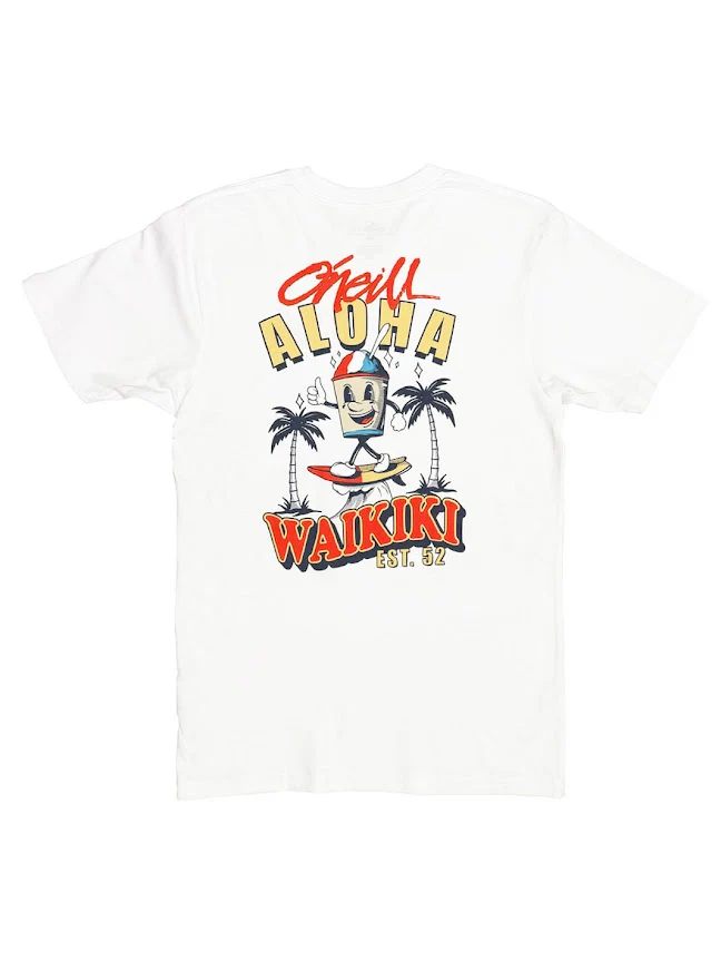 O'NEILL HAWAII WAIKIKI SNACK TIME CLASSIC TEE - WHITE