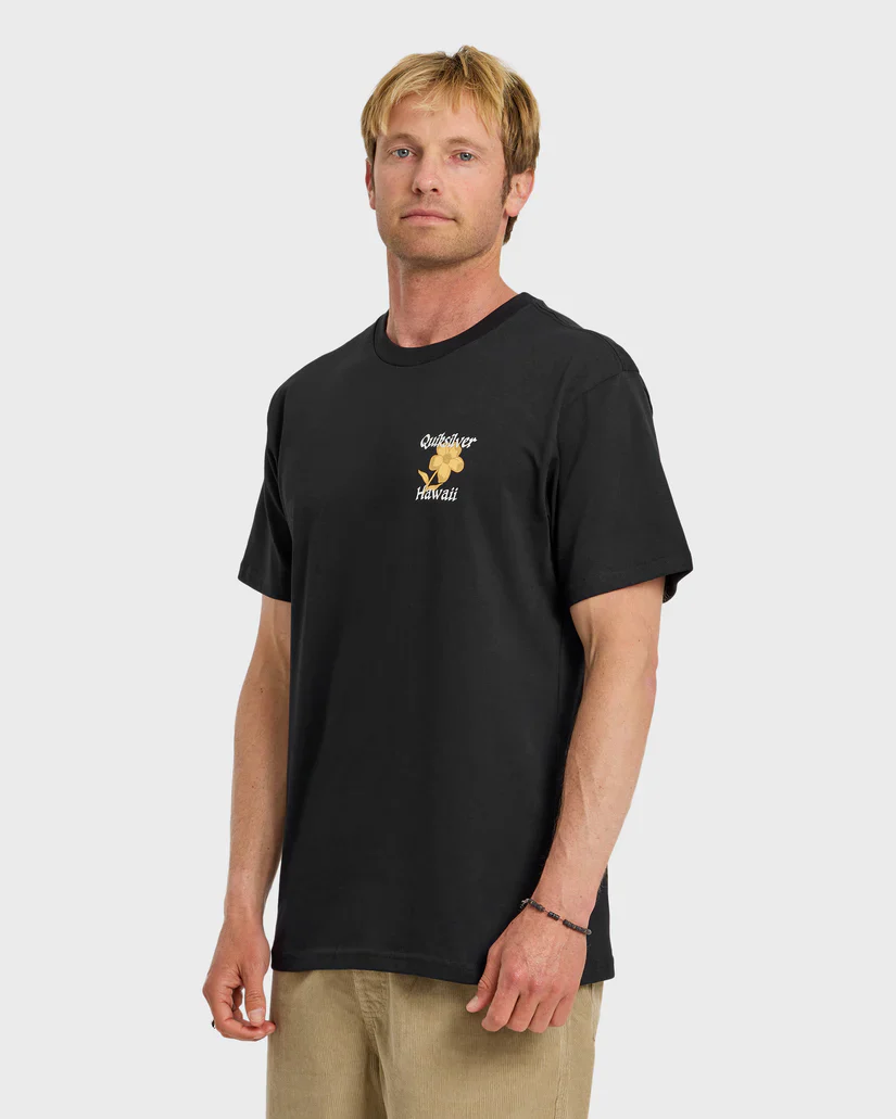 QUIKSILVER HI FLORAL SCRIPT TEE - BLACK - Image 2