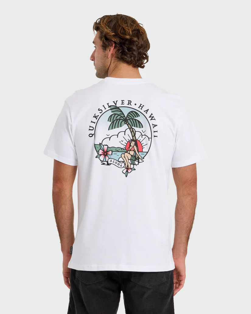 QUIKSILVER HI HULA SUNSET TEE - WHITE