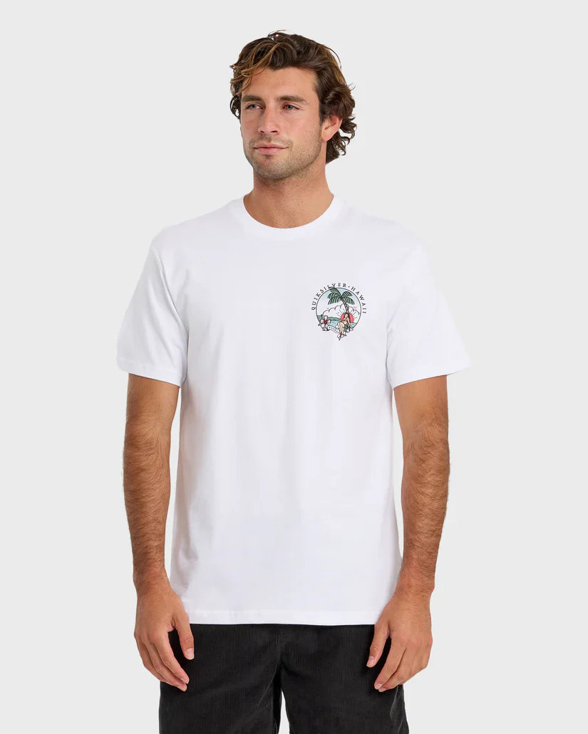 QUIKSILVER HI HULA SUNSET TEE - WHITE - Image 2