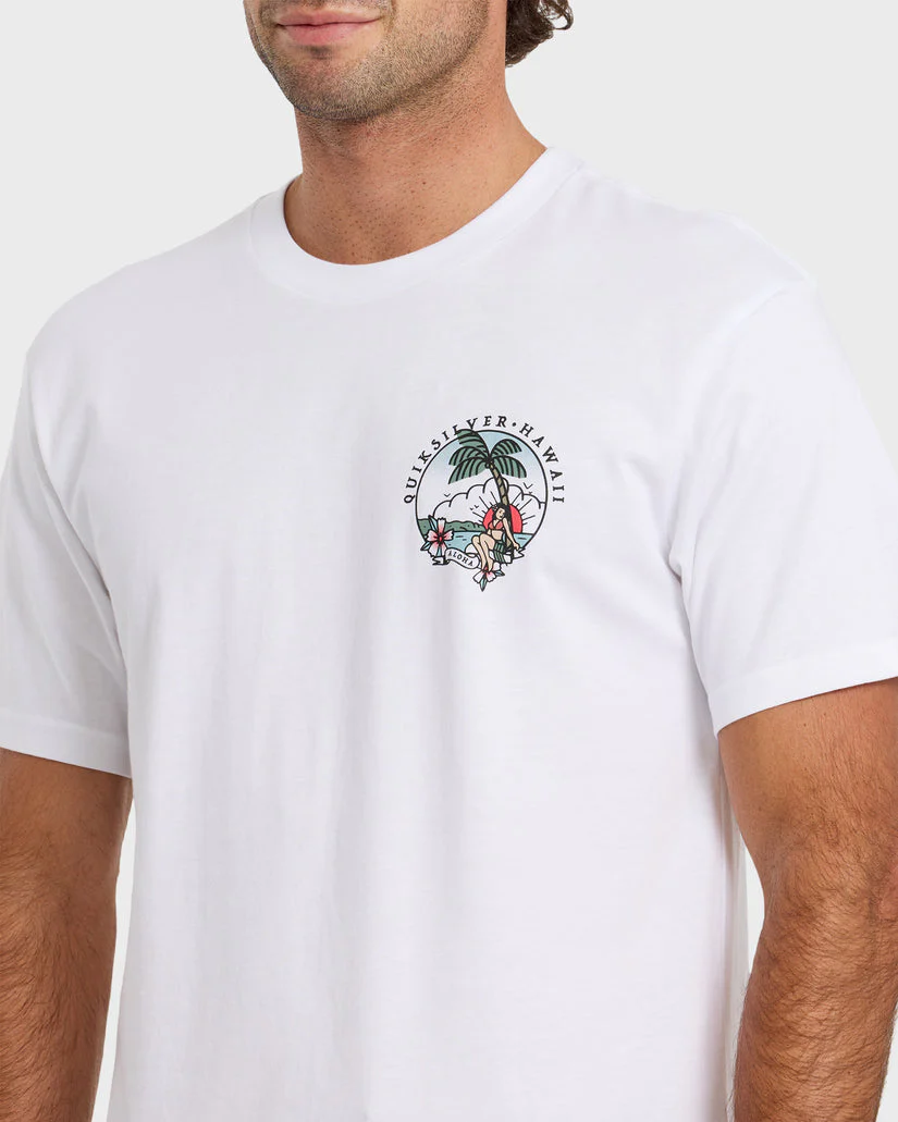 QUIKSILVER HI HULA SUNSET TEE - WHITE - Image 3