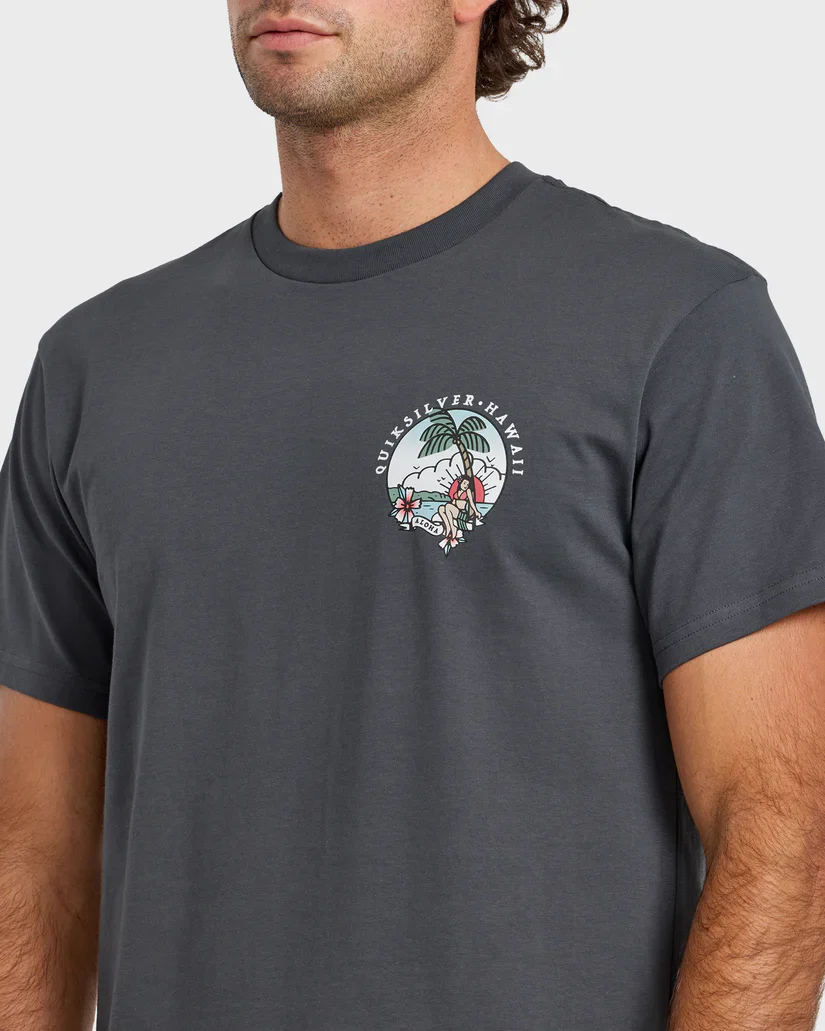 QUIKSILVER HI HULA SUNSET TEE - IRON GATE - Image 3