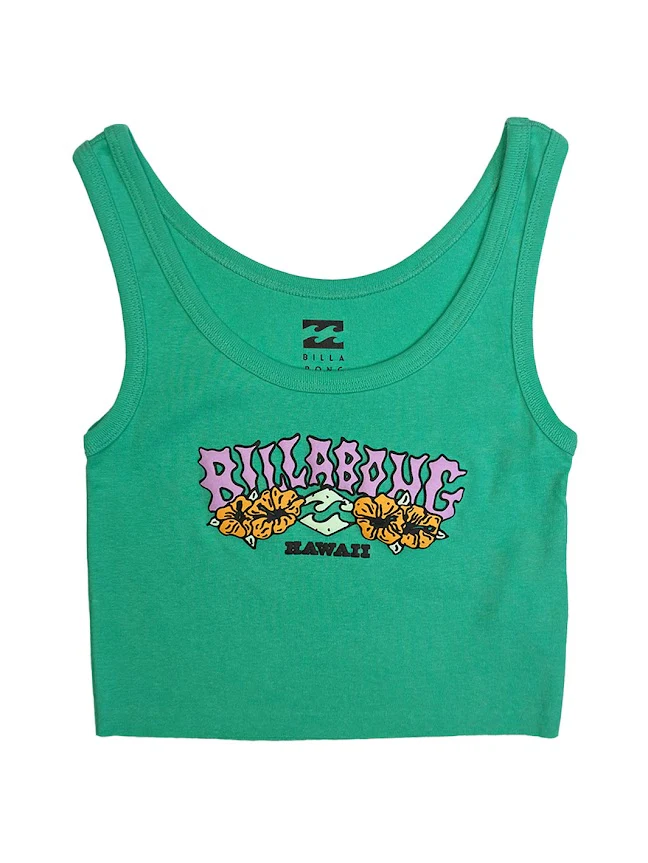 BILLABONG HIBISCUS MINDS HI WOMENS TANK - GREEN (GNM0)