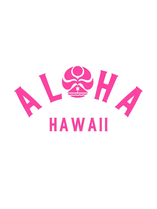 HIC ALOHA ARCH HAWAII DECAL - PINK