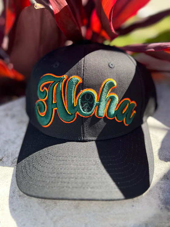HIC ALOHA SCRIBE SNAPBACK HAT - BLACK