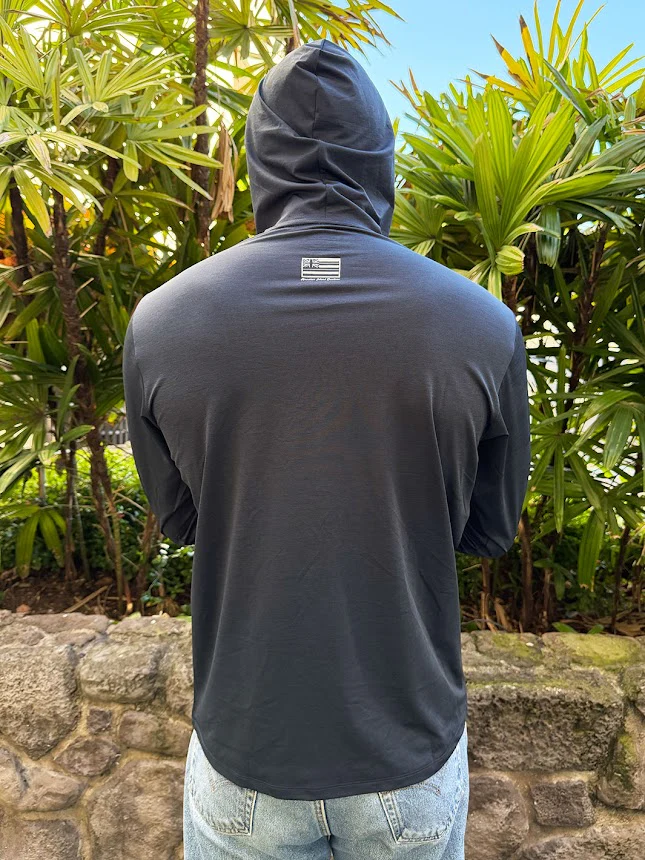 HIC DRY FIT HOODED LONG SLEEVE SURF SHIRT - NAVY - Image 2
