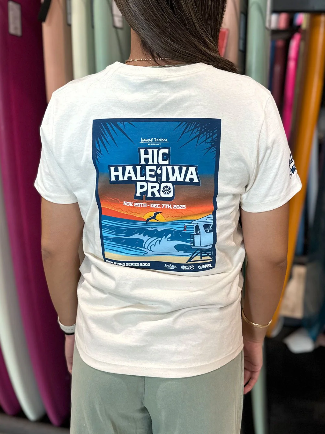 HIC HALEIWA PRO 2025 WOMENS TEE - NATURAL