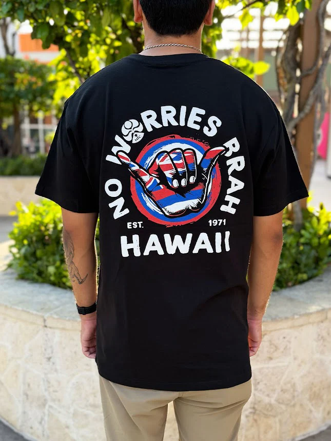 HIC NO WORRIES BRAH BIG BRADDAH TEE - BLACK