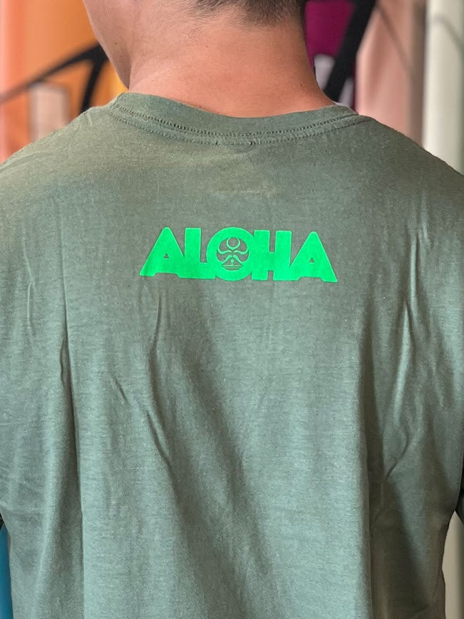 HIC SECRET ALOHA TEE - MIL GREEN - Image 2