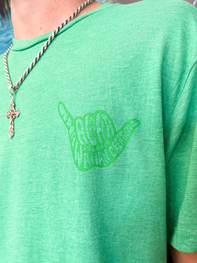 HIC SHAKA SCRIBBLE TEE - HEATHER GREEN - Image 2
