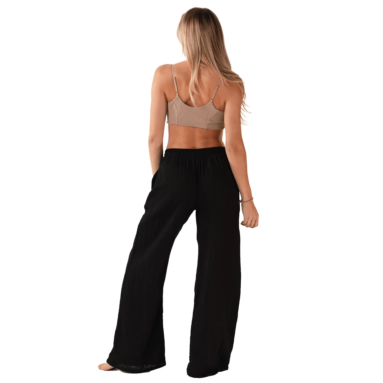 LOTUS AND LUNA X HIC CABANA DRAWSTRING WOMEN'S PANT - BLACK - Image 3