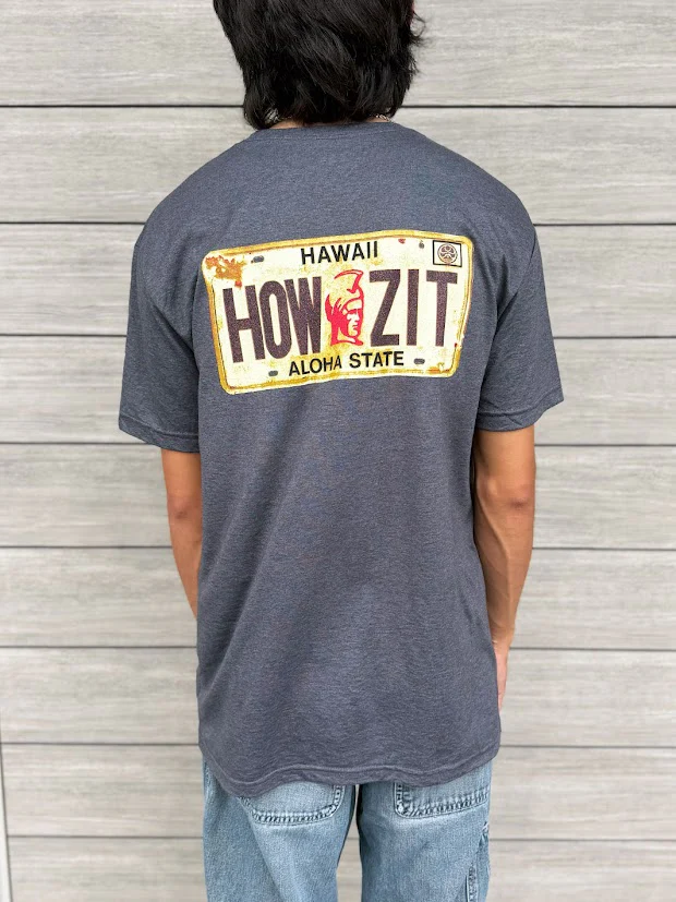 HIC HOWZIT PLATE TEE - HTR DR GREY