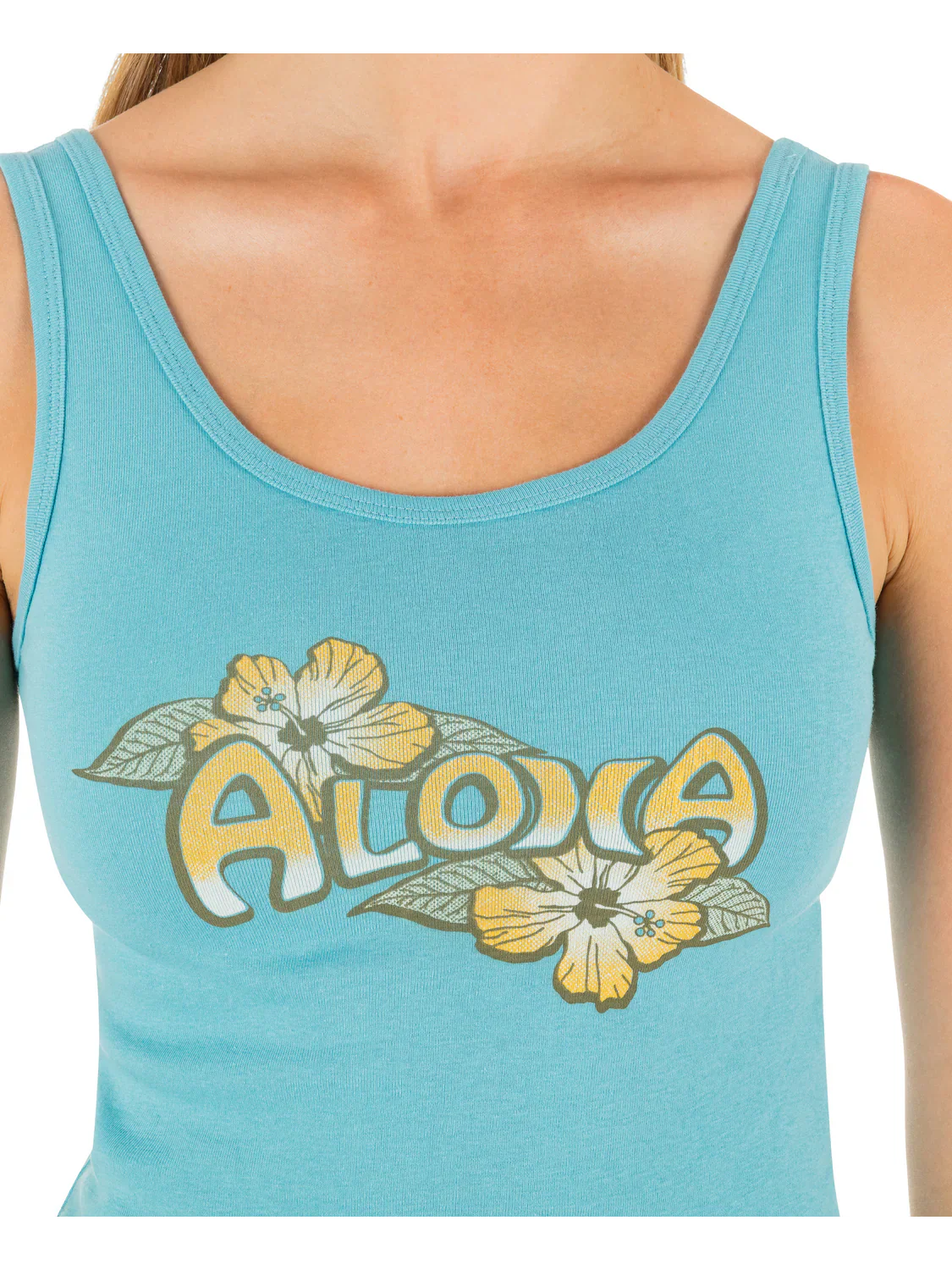 HURLEY ALOHA SCOOP CROP TANK - MAUI BLUE - Image 2