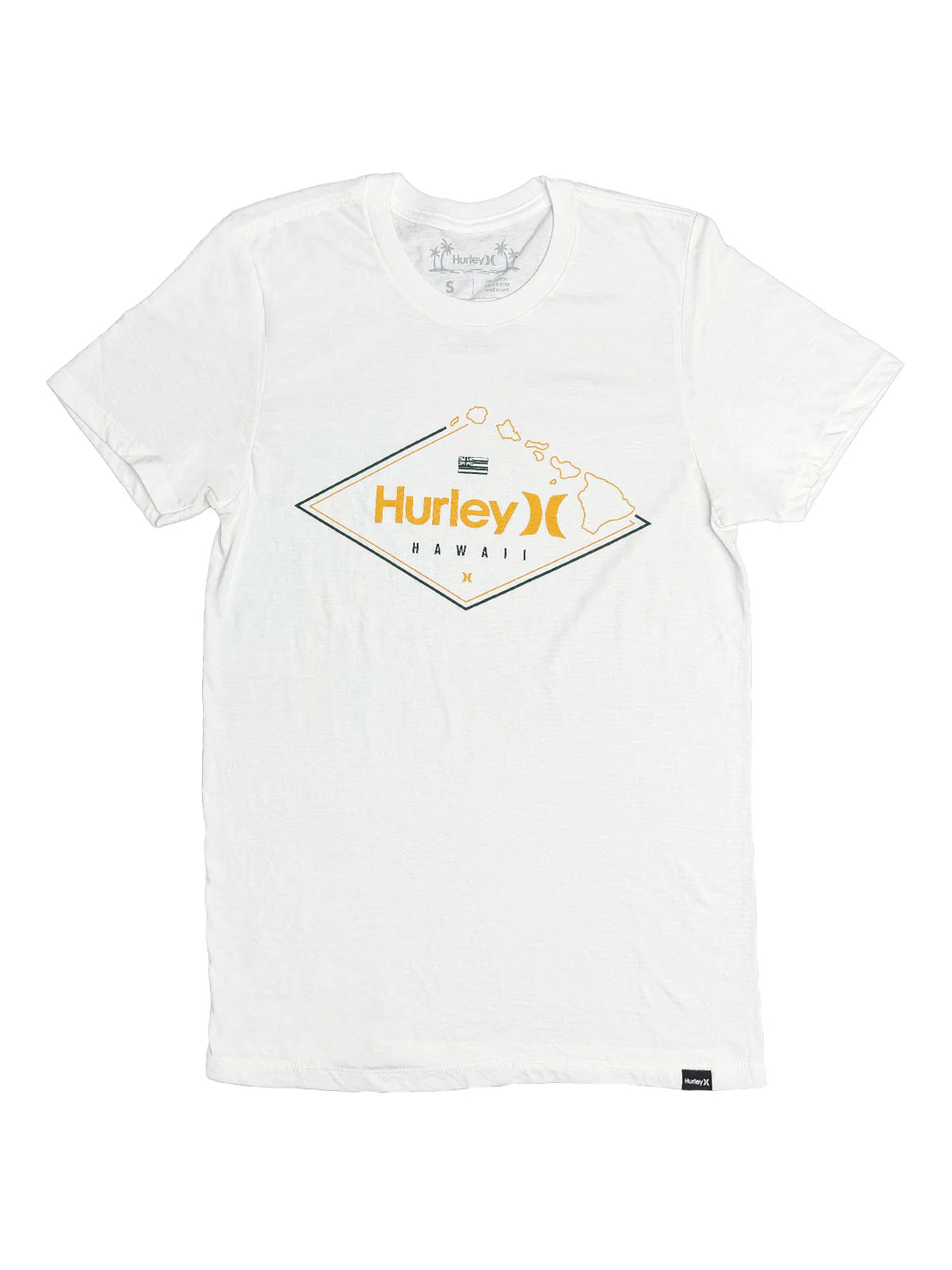 HURLEY HAWAIIAN ISLAND DIAMOND TEE - WHITE (100)