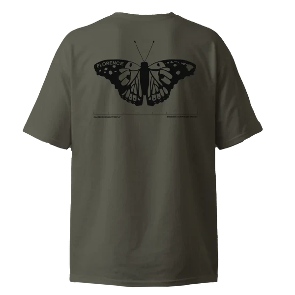 FLORENCE MARINE X KAM BUTTERFLY TEE - MOSS GREY (MSG)