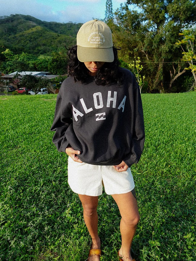 BILLABONG KENDAL CREW ALOHA FLEECE - BLACK