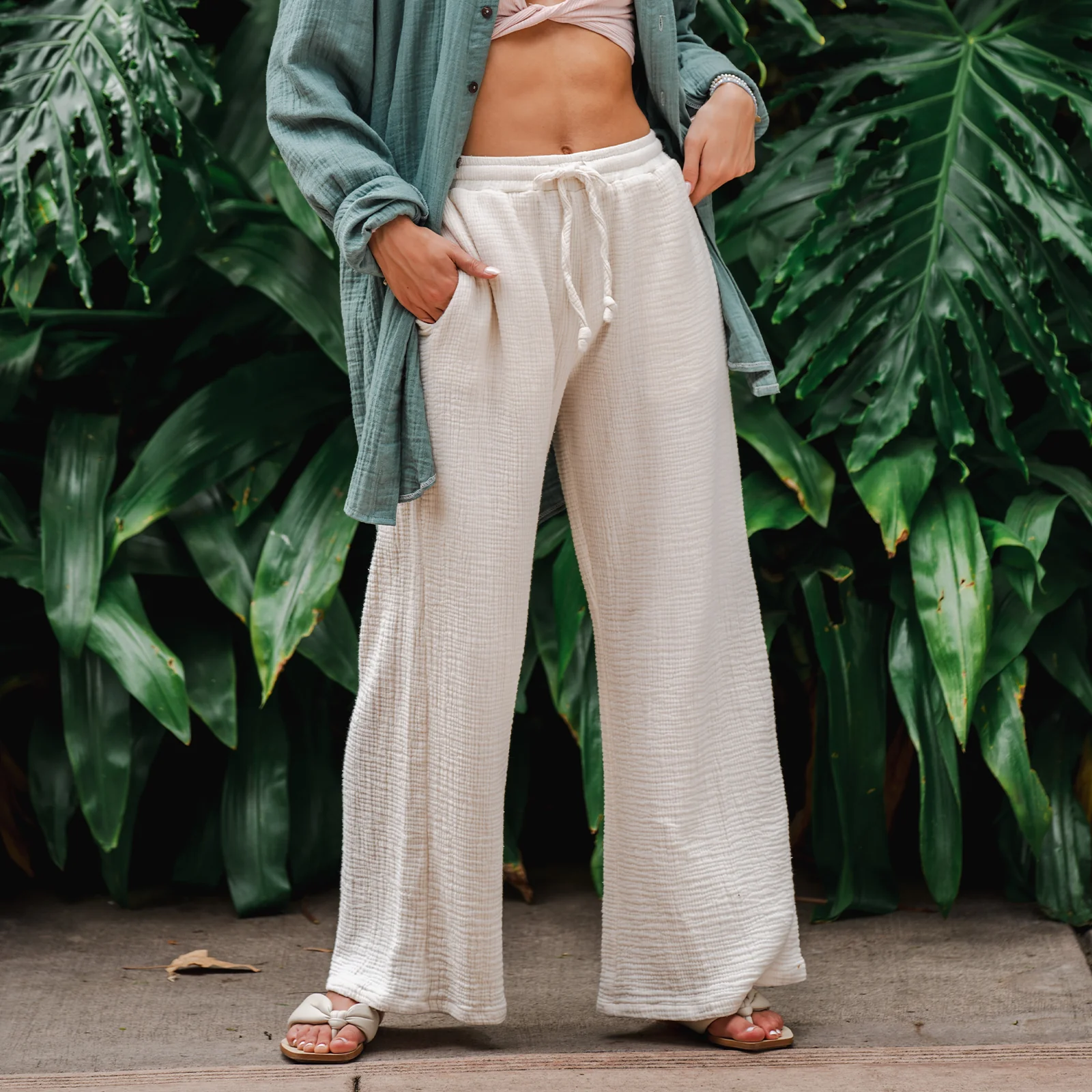 LOTUS AND LUNA X HIC CABANA PANT - CREAM - Image 3