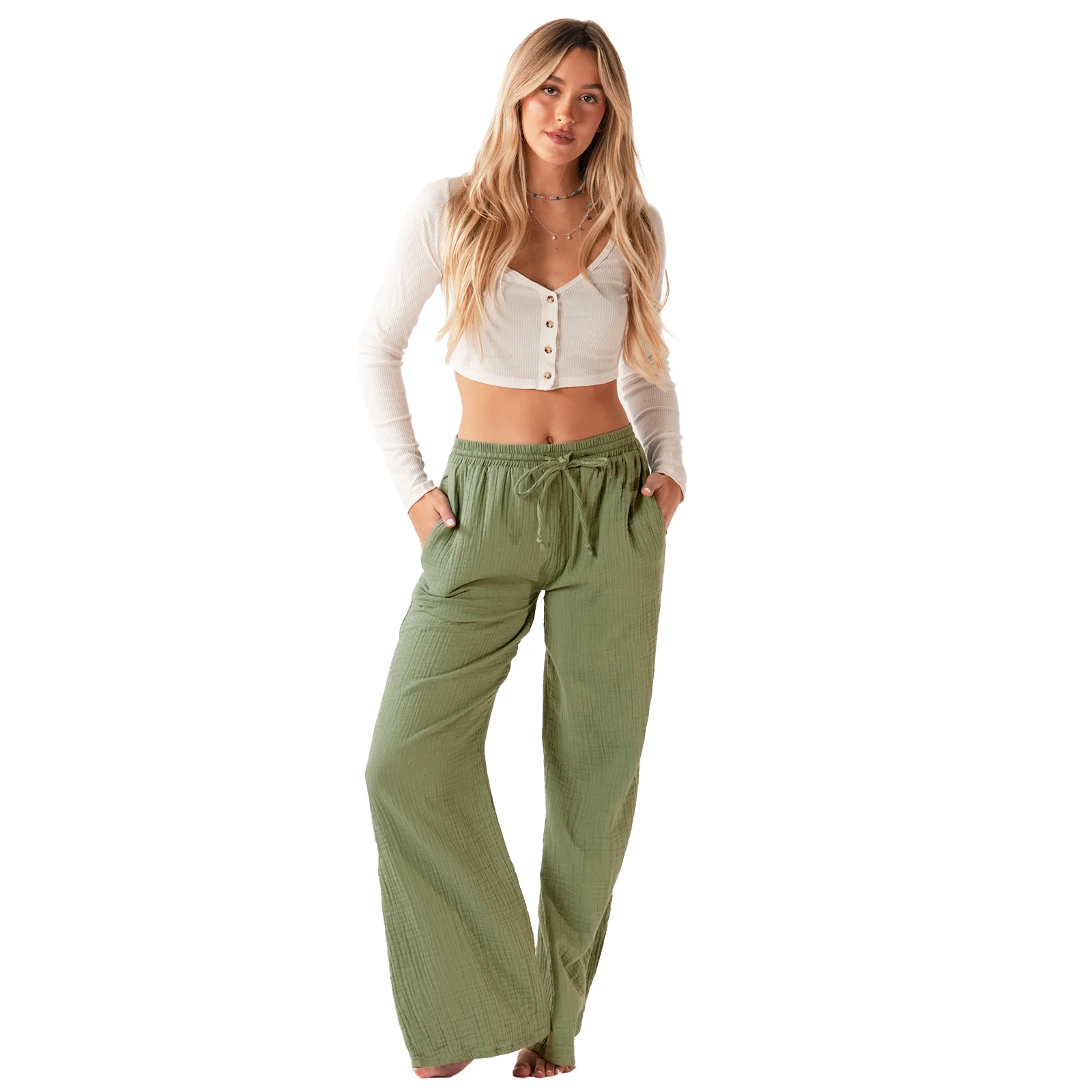 LOTUS AND LUNA X HIC PETITE CABANA PANT - OLIVE