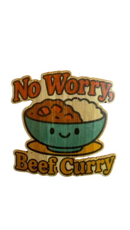 NO WORRY BEEF CURRY BAMBOO STICKER