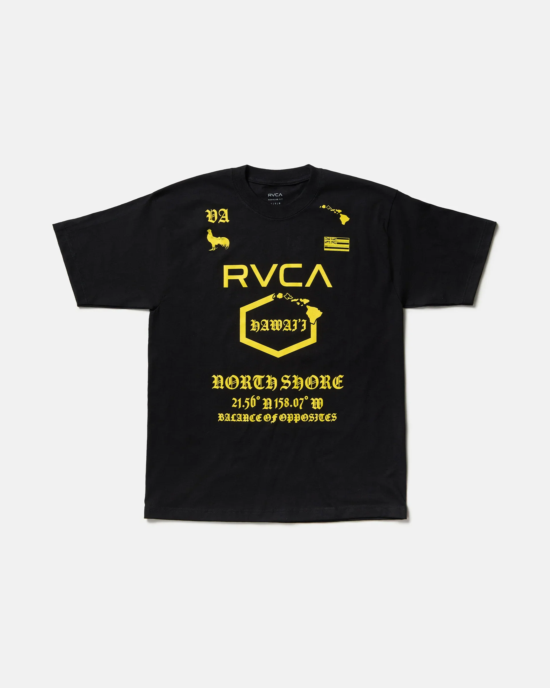 RVCA NORTH SHORE TEE - BLACK