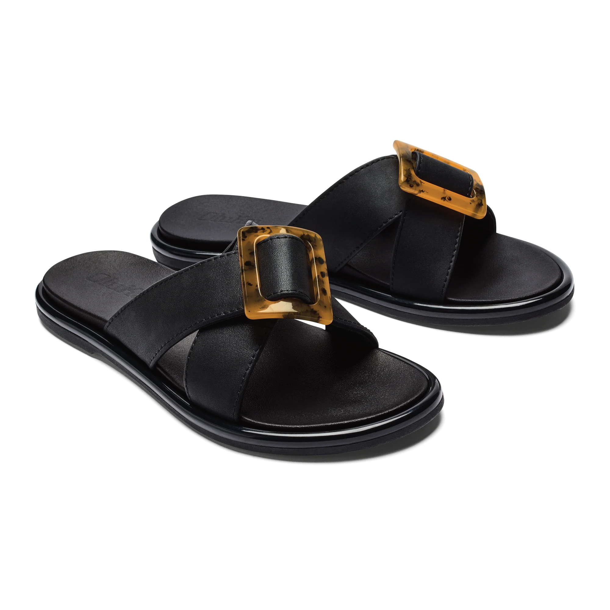 OLUKAI LA 'I WOMENS SLIDE - BLACK