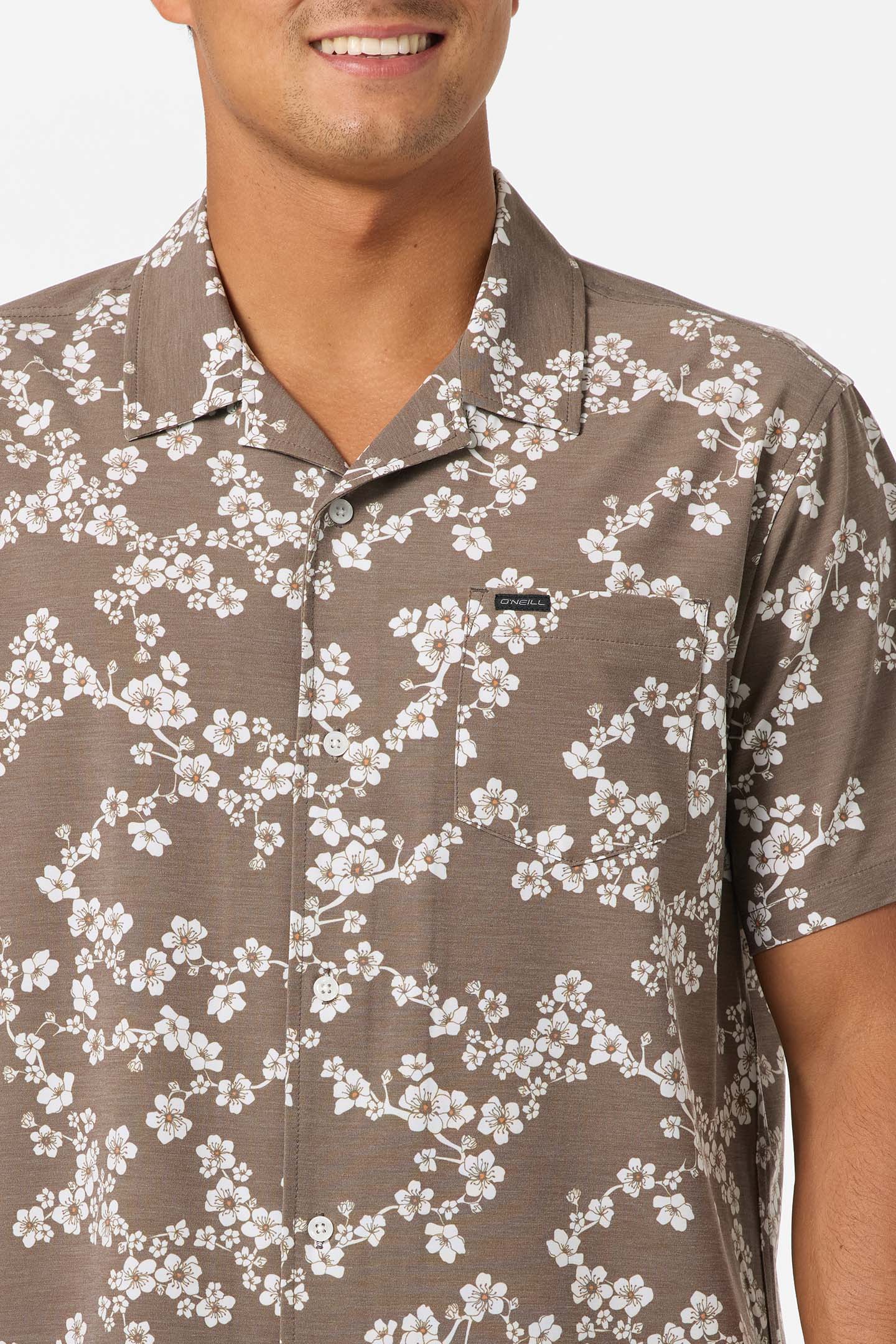O'NEILL TRVLR UPF TRAVERSE HAWAII WOVEN BUTTON DOWN SHIRT - TEAK - Image 3