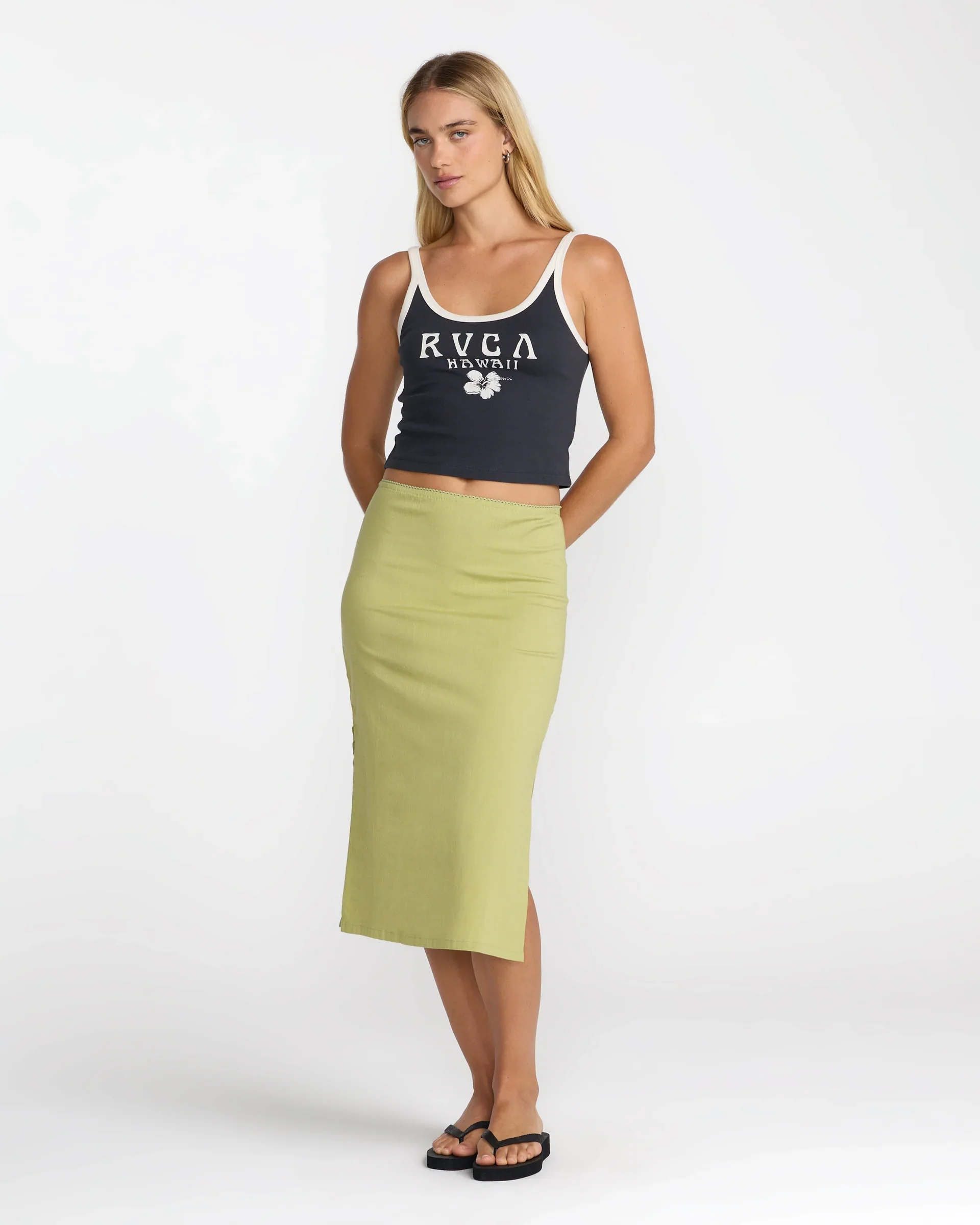 RVCA PACIFIC WOMENS TANK - WASHED BLACK (WAA)